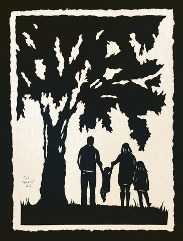 A DAY in the PARK Papercut - Hand-Cut Silhouette