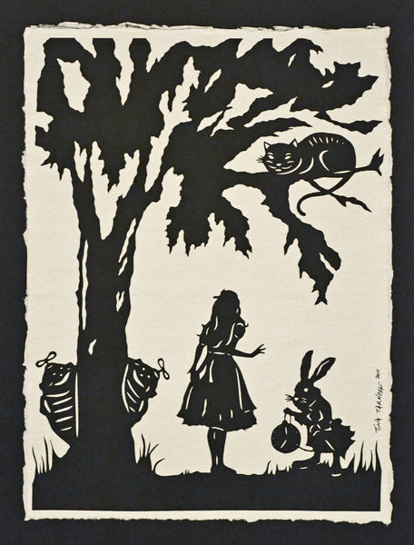 ALICE IN WONDERLAND Papercut - Hand-Cut Silhouette