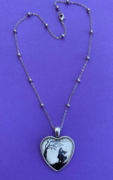 WUTHERING HEIGHTS Heart Necklace, pendant on chain - Silhouette Jewelry