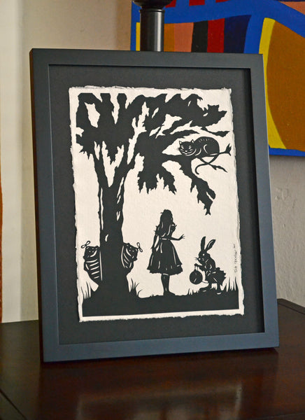 ALICE IN WONDERLAND Papercut - Hand-Cut Silhouette