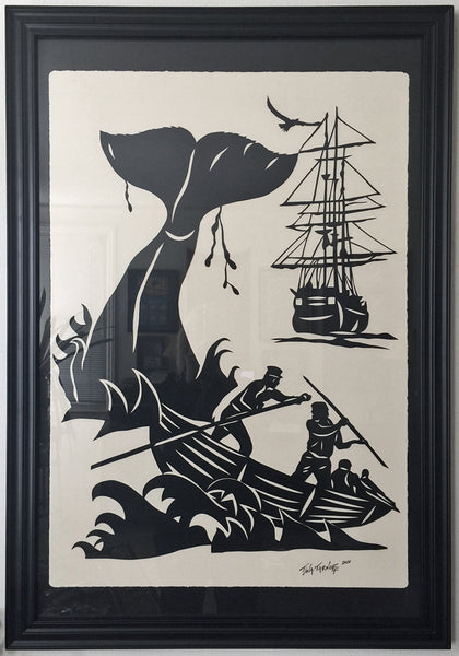 Moby Dick - Large Original Papercut, 24x36, Limited Collectors Edition