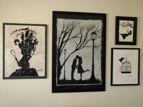 AUTUMN KISS - Large Original Papercut, 27x40, Limited Collectors Edition
