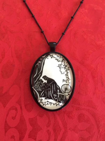 SLEEPING BEAUTY Necklace - pendant on chain - Silhouette Jewelry