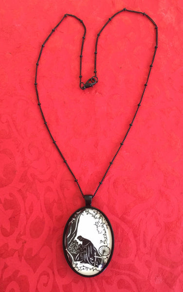 SLEEPING BEAUTY Necklace - pendant on chain - Silhouette Jewelry