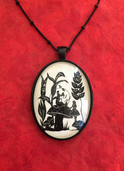 ALICE'S ADVENTURES in WONDERLAND Necklace - Advice from a Caterpillar - pendant on chain