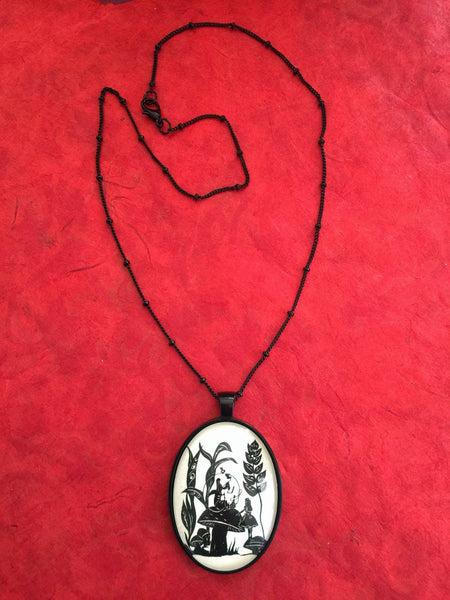 ALICE'S ADVENTURES in WONDERLAND Necklace - Advice from a Caterpillar - pendant on chain