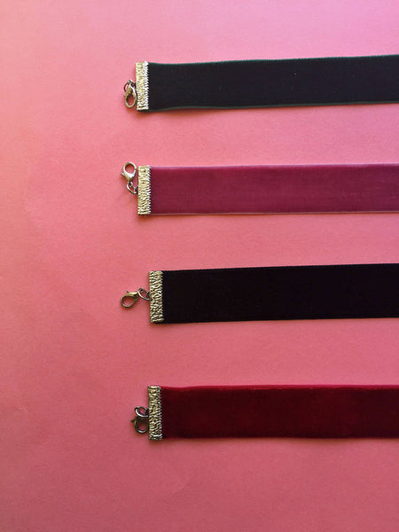 RIBBON CHOKER / Velvet - Choose Color and Image - Silhouette Jewelry