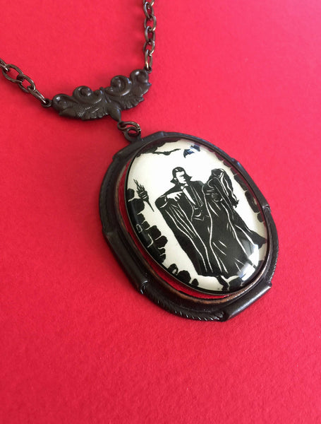 DRACULA Necklace - pendant on chain - Silhouette Jewelry