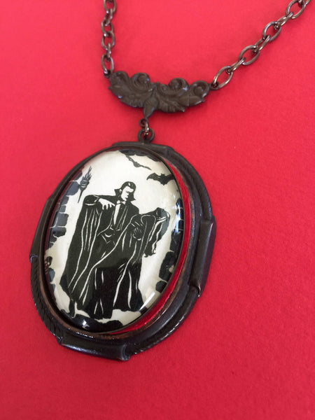 DRACULA Necklace - pendant on chain - Silhouette Jewelry
