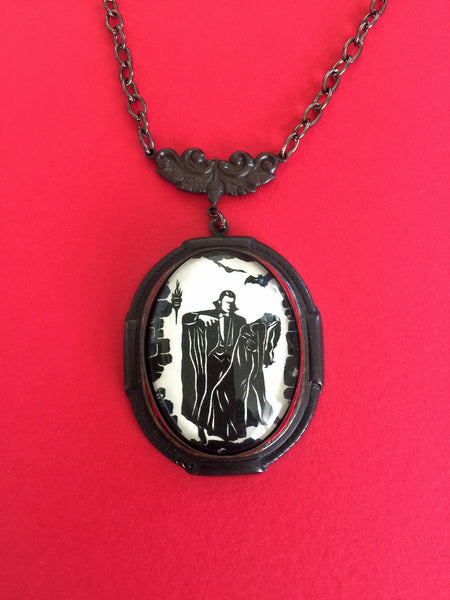 DRACULA Necklace - pendant on chain - Silhouette Jewelry