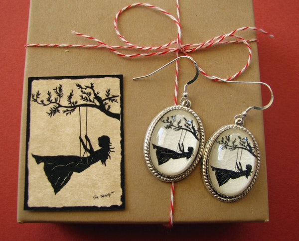 GIRL on a SWING Earrings - Silhouette Jewelry