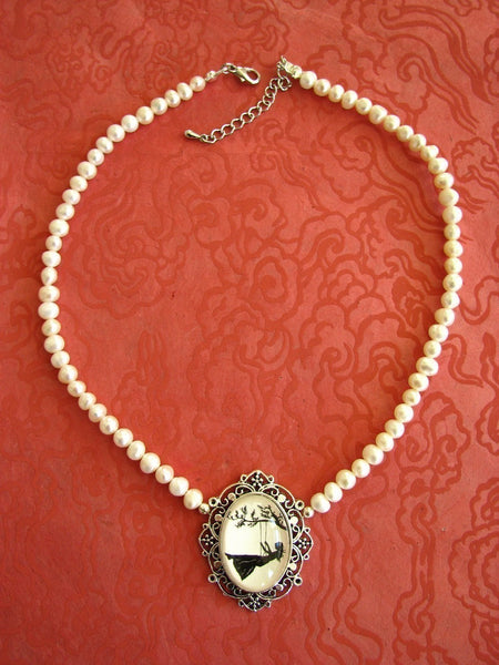 GIRL on a SWING Choker Necklace - Silhouette Jewelry
