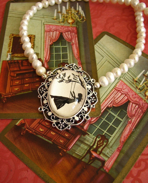 GIRL on a SWING Choker Necklace - Silhouette Jewelry
