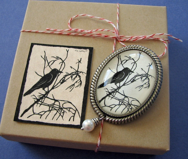 FOR the LOVE of CROWS Brooch - Silhouette Jewelry