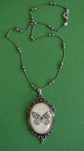 BUTTERFLY Necklace, pendant on chain - Silhouette Jewelry