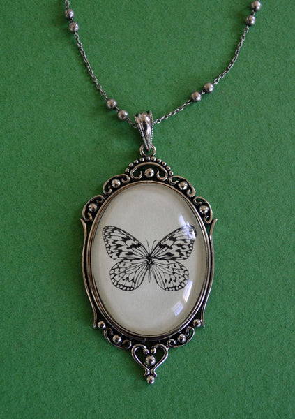 BUTTERFLY Necklace, pendant on chain - Silhouette Jewelry