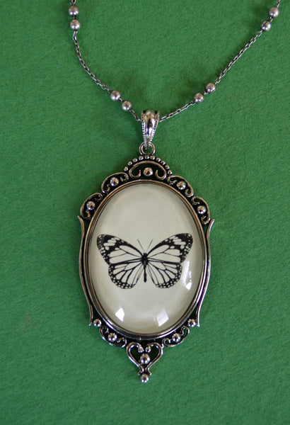 BUTTERFLY Necklace, pendant on chain - Silhouette Jewelry
