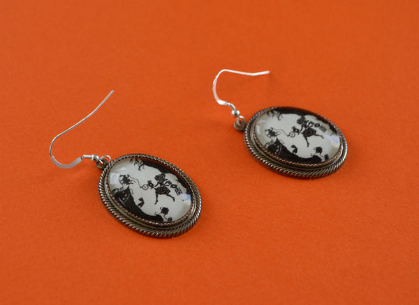 ALICE IN WONDERLAND Earrings - Down the Rabbit Hole - Silhouette Jewelry