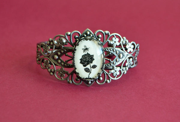 The BEE and the ROSE Bracelet - Silhouette Jewelry