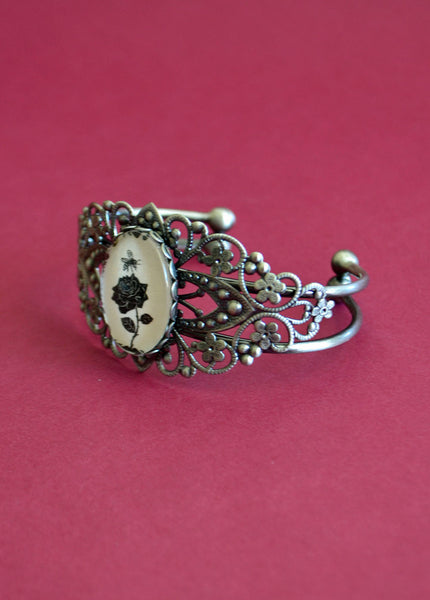 The BEE and the ROSE Bracelet - Silhouette Jewelry