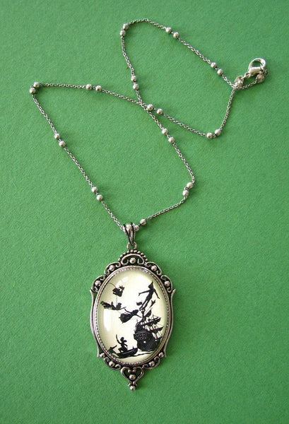 PETER PAN Necklace - pendant on chain - Silhouette Jewelry