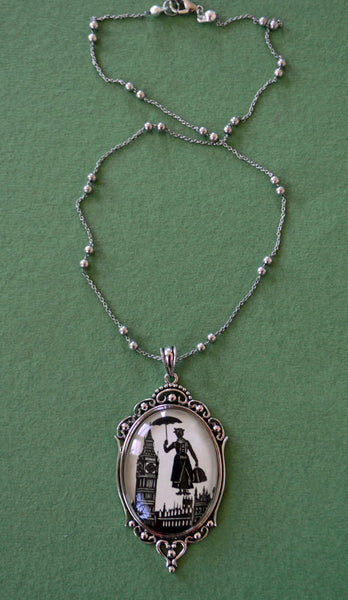 MARY POPPINS Necklace - pendant on chain - Silhouette Jewelry