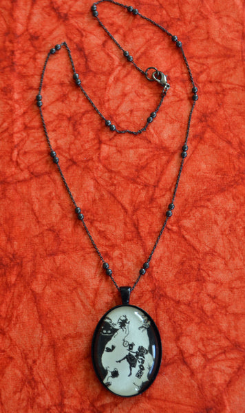 ALICE IN WONDERLAND Necklace - Down the Rabbit Hole, pendant on chain - Silhouette Jewelry