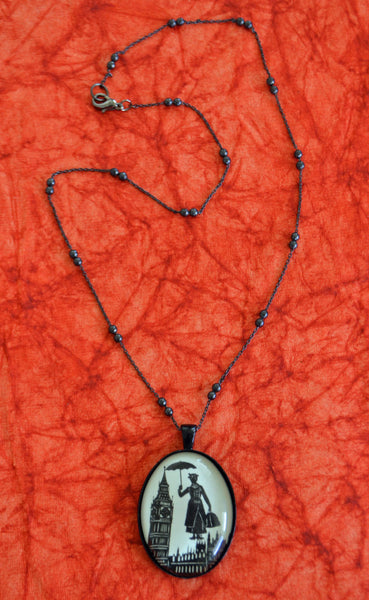 MARY POPPINS Necklace - pendant on chain - Silhouette Jewelry