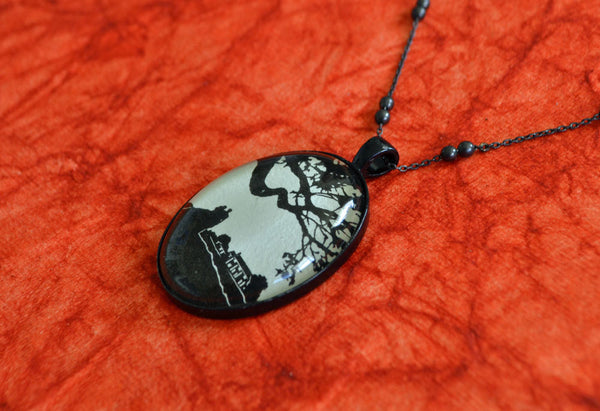 GONE WITH the WIND Necklace - pendant on chain - Silhouette Jewelry