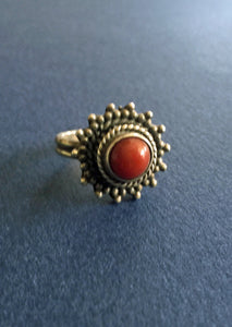 Vintage Sterling Silver Carnelian Ring India