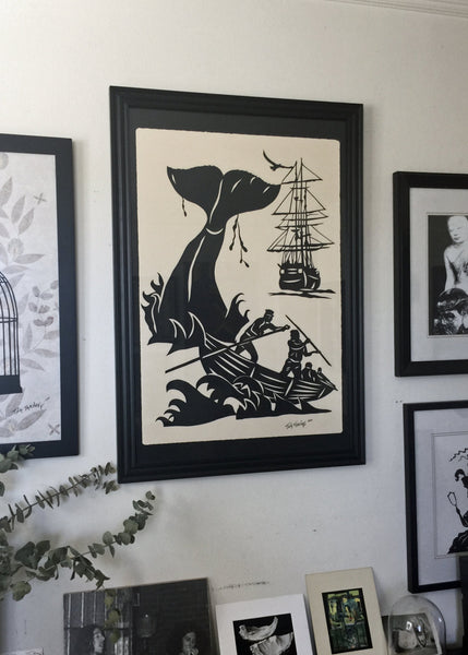 Moby Dick - Large Original Papercut, 24x36, Limited Collectors Edition