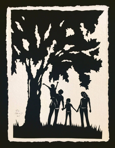 ANOTHER DAY in the PARK Papercut - Hand-Cut Silhouette