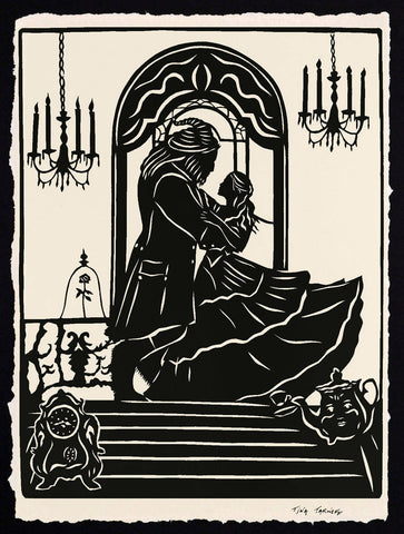 BEAUTY and the BEAST Papercut - Hand-Cut Silhouette