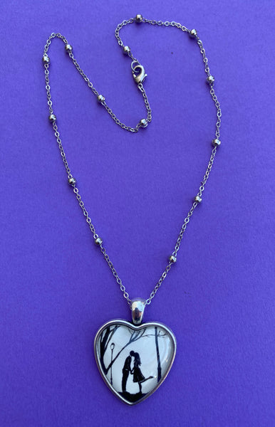 AUTUMN KISS Heart Necklace - pendant on chain - Silhouette Jewelry
