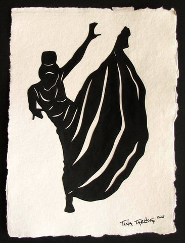 MARTHA GRAHAM - Hand-Cut Papercut Art - Modern Dance Silhouette