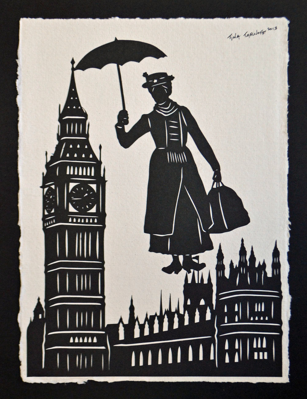 MARY POPPINS Papercut - Hand-Cut Silhouette