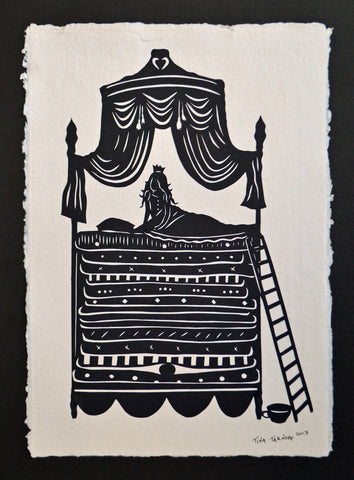 The PRINCESS and the PEA Papercut - Hand-Cut Silhouette