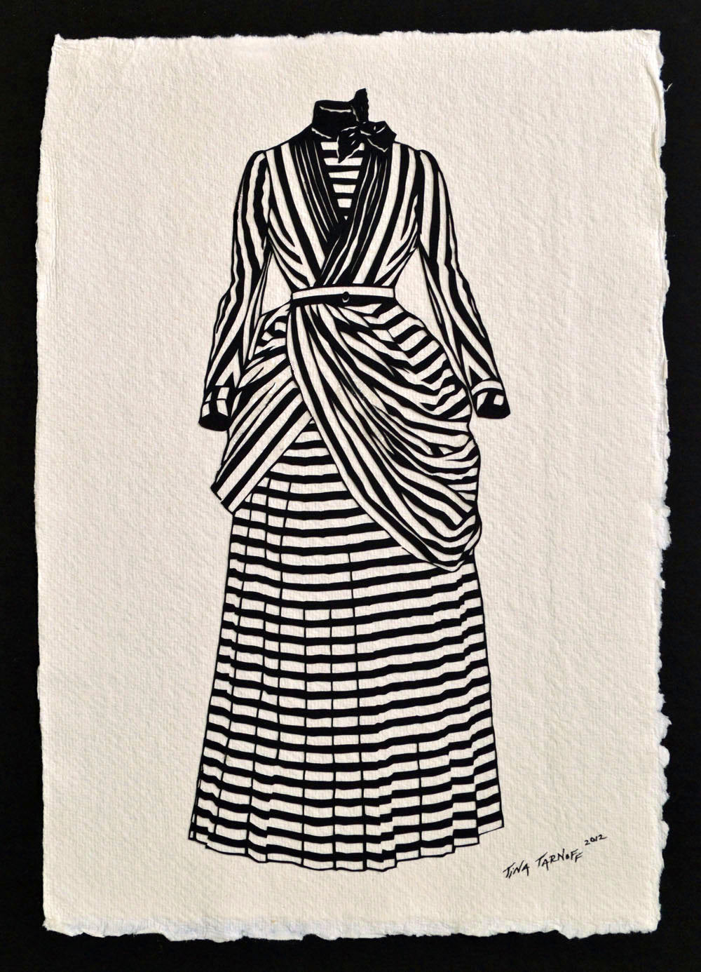 VICTORIAN DRESS Papercut - Hand-Cut Silhouette