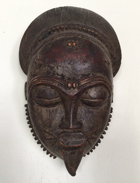 African Mask, Baule Tribe, Ivory Coast, Rare, Wooden, Old