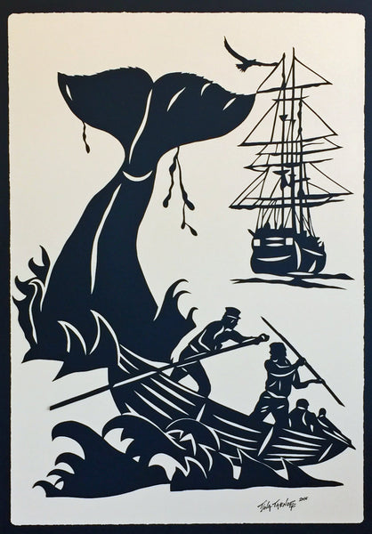 Moby Dick - Large Original Papercut, 24x36, Limited Collectors Edition