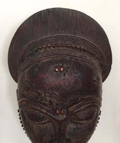 African Mask, Baule Tribe, Ivory Coast, Rare, Wooden, Old