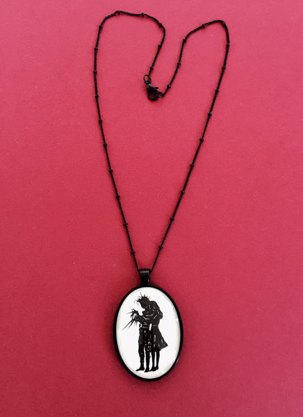 Edward Scissorhands Necklace - pendant on chain - Silhouette Jewelry