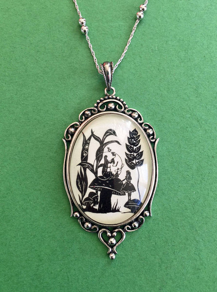 ALICE'S ADVENTURES in WONDERLAND Necklace - Advice from a Caterpillar, pendant on chain