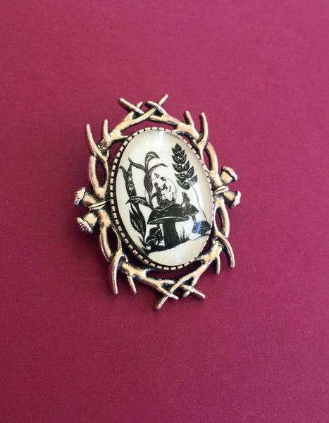 ALICES ADVENTURES in WONDERLAND Brooch - Advice from a Caterpillar - Silhouette Jewelry