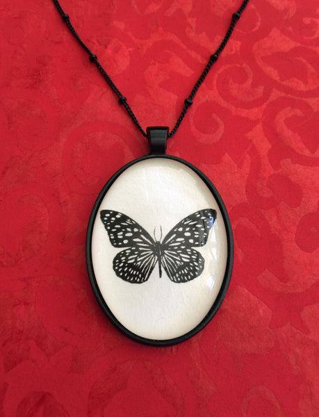 TIGER BUTTERFLY Necklace, pendant on chain - Silhouette Jewelry