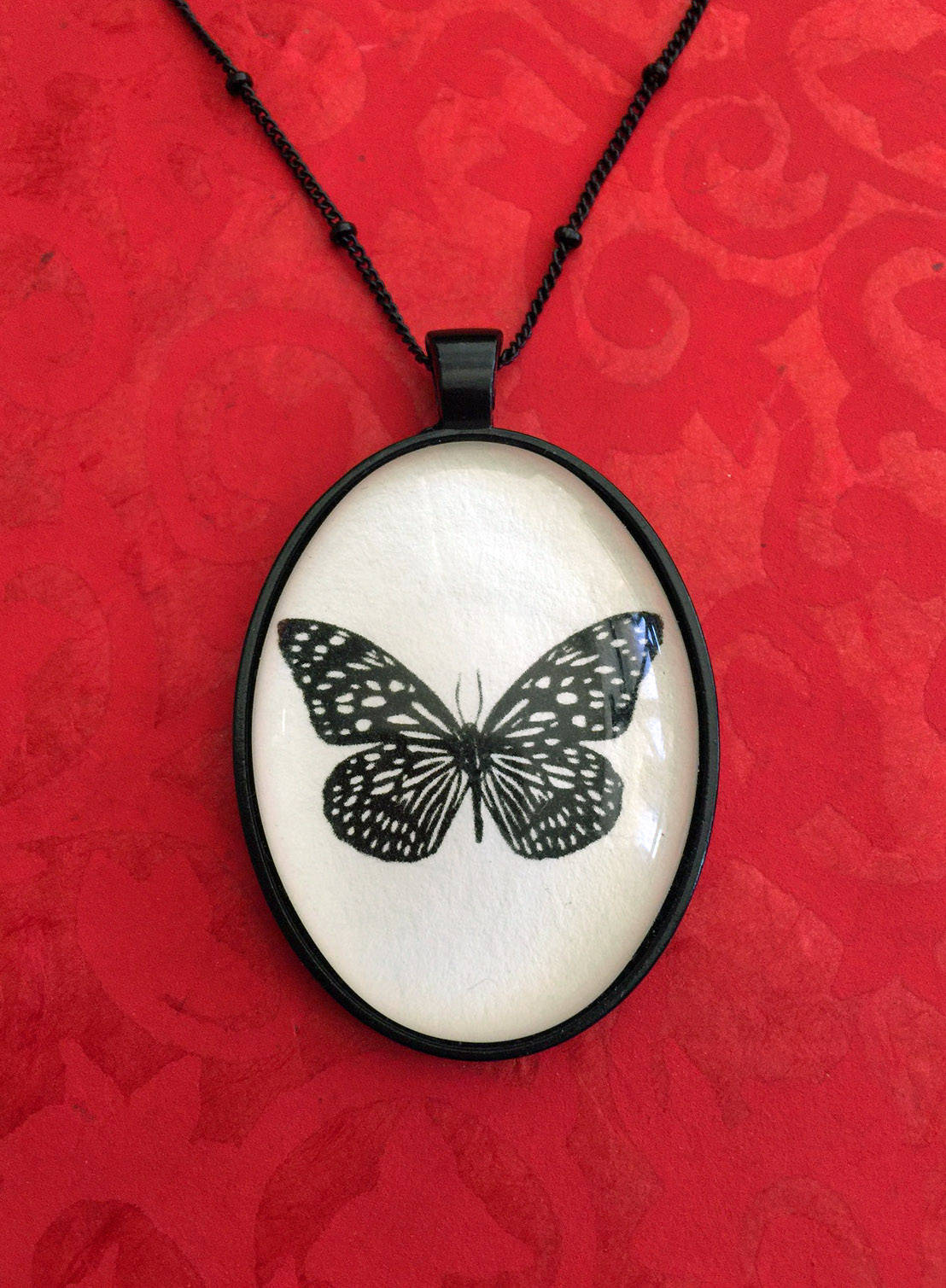 TIGER BUTTERFLY Necklace, pendant on chain - Silhouette Jewelry