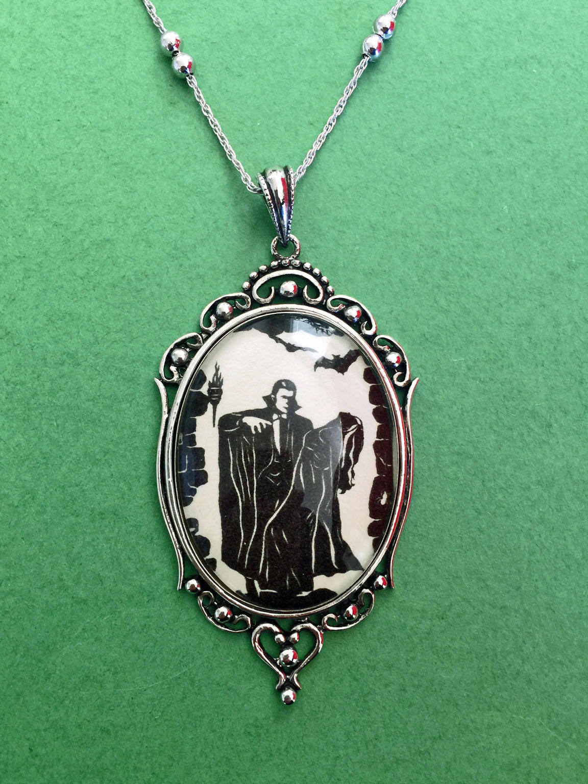 DRACULA Necklace - pendant on chain - Silhouette Jewelry