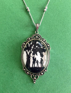 ANOTHER DAY in the PARK Necklace - pendant on chain - Silhouette Jewelry