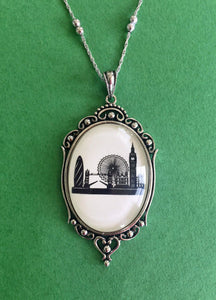 LONDON Silhouette Necklace - pendant on chain - Silhouette Jewelry