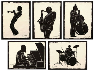 JAZZ GIANTS Papercuts - 5 Hand-Cut Silhouettes